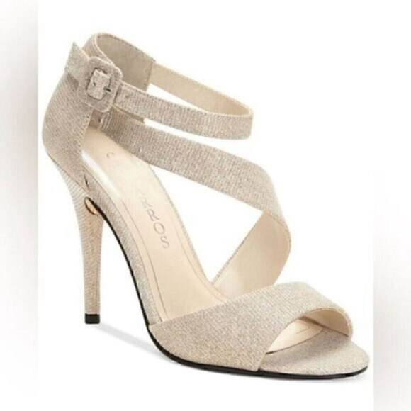 NWOT Caparros Visae Gold Diamond Wrap Heels - Picture 1 of 7